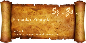 Szecska Zsanett névjegykártya